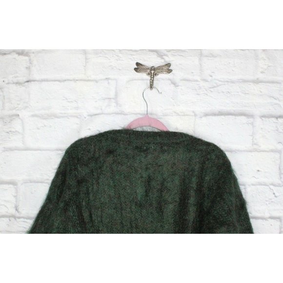 Vintage Mac Clyde Green Houndstooth Mohair Wool Sweater Size S - Picture 5 of 8